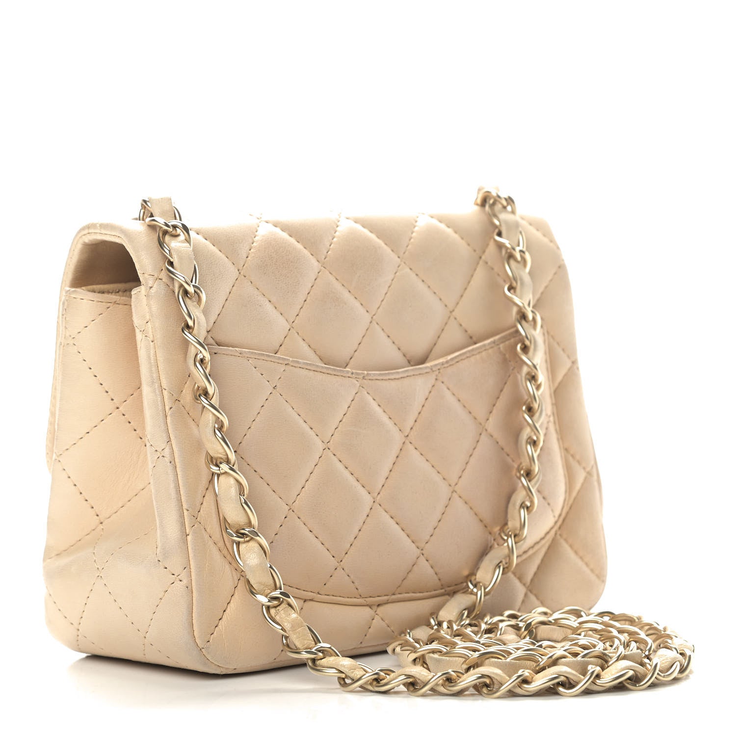 Chanel Lambskin Quilted Mini Square Flap Beige 2 of 13