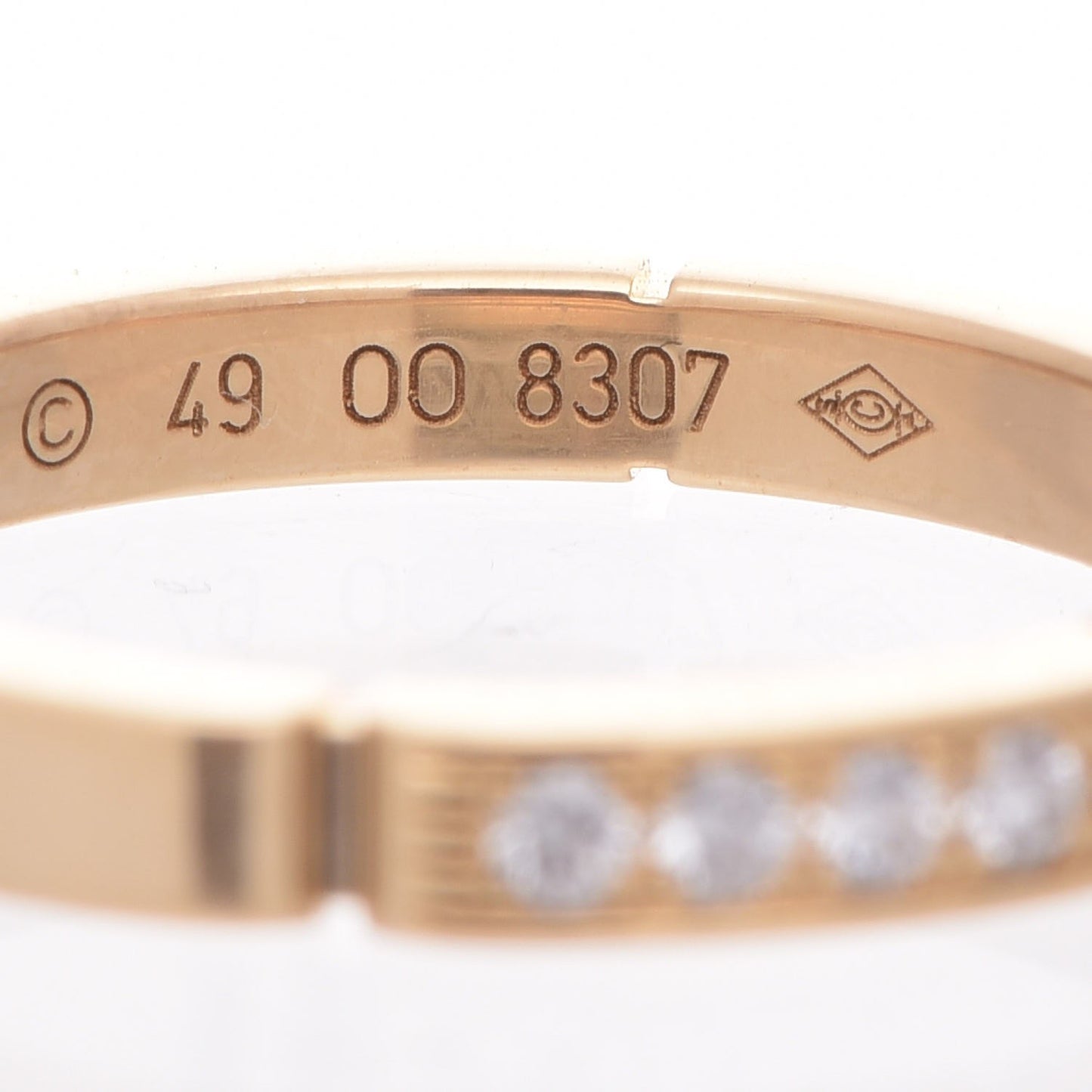 18K Yellow Gold Diamond Maillon Panthere Wedding Band Ring 49 5.75