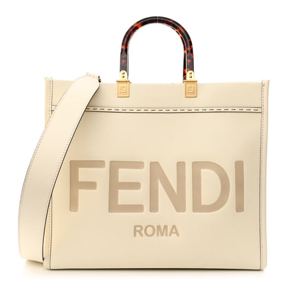 Fendi Vitello King Plexiglass Medium Fendi Sunshine Shopper Tote White Ice 1 of 11