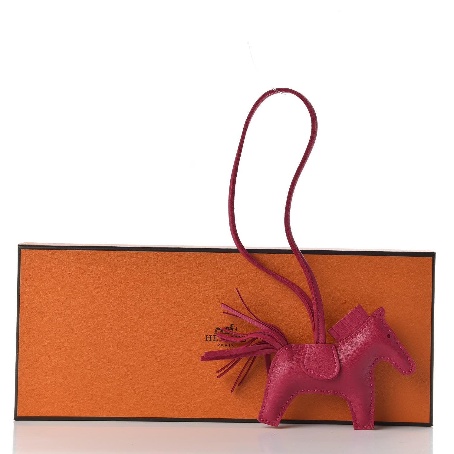Hermes Milo Lambskin Grigri Rodeo Horse Bag Charm PM Rose Mexico 2 of 5