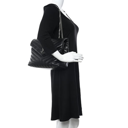 Saint Laurent Calfskin Y Quilted Monogram Medium Loulou Chain Satchel Black 2 of 9