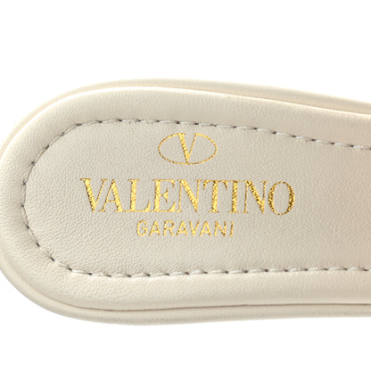 Valentino Garavani Nappa Quilted Roman Stud 65mm Slide Sandals 36.5 Light Ivory 7 of 7