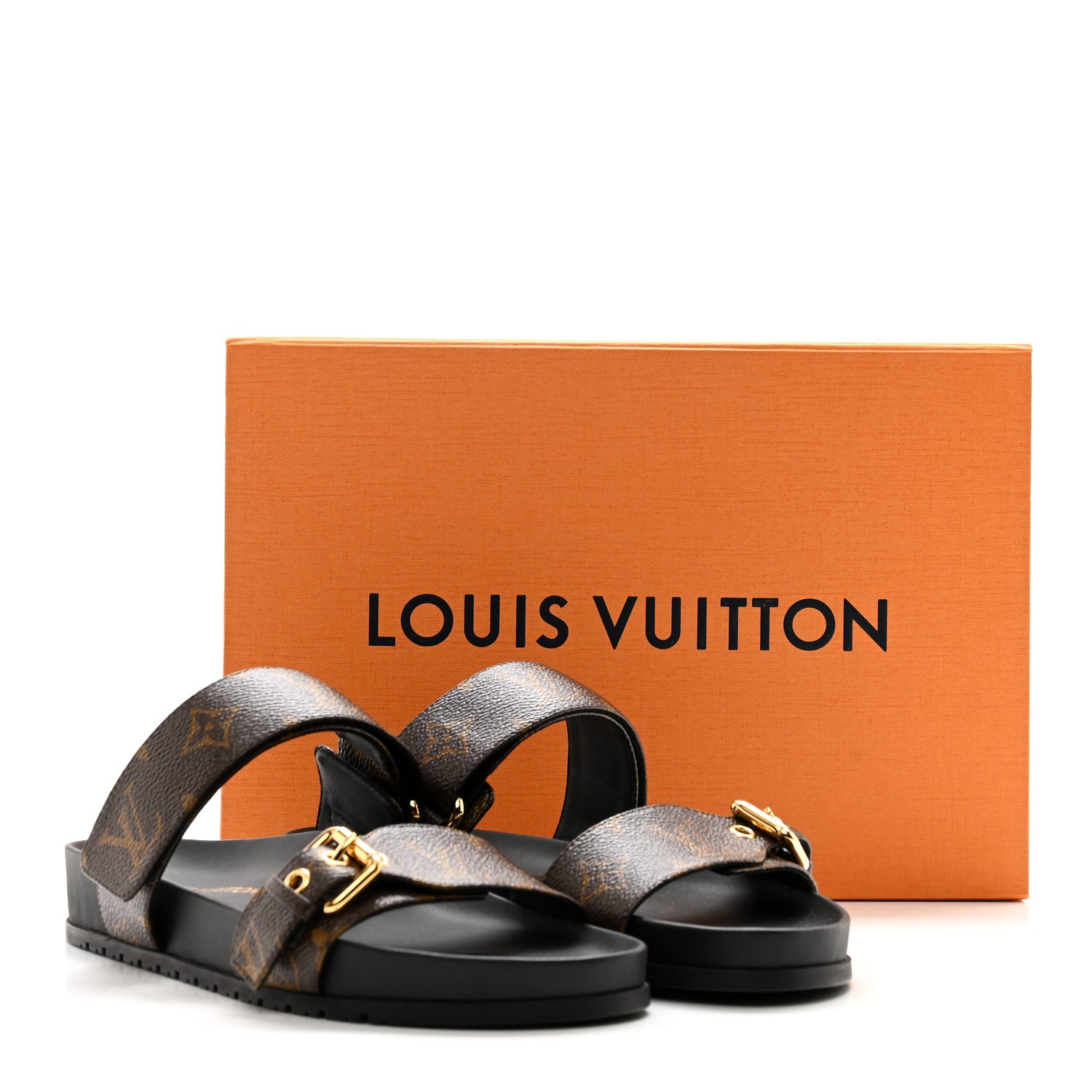 Louis Vuitton Monogram Bom Dia Mule Sandals 38.5 Black 9 of 9