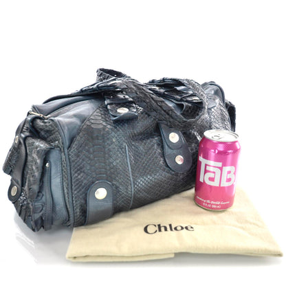 Chloe Python Silverado Shoulder Bag Blue 3 of 10