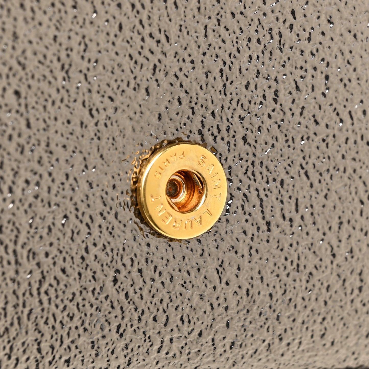 Grained Metallic Calfskin Monogram Chain Wallet Bronze