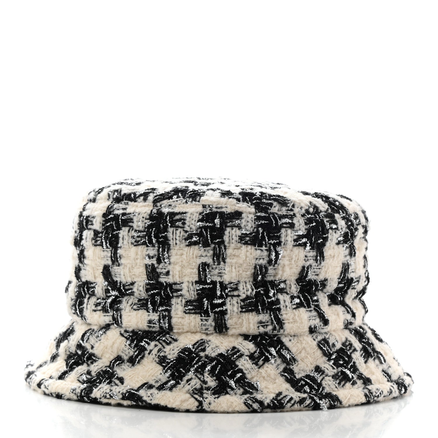 Chanel Tweed Bucket Hat S Black Ecru 5 of 8