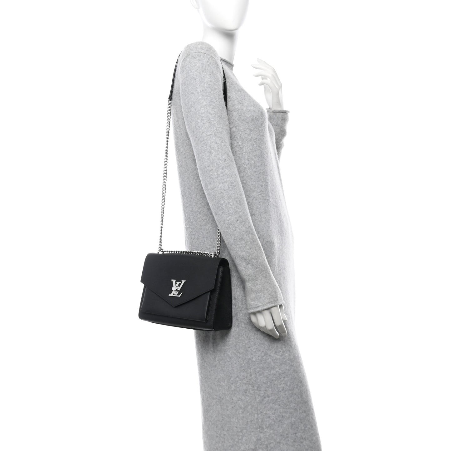 Soft Calfskin Mylockme Chain Bag BB Black