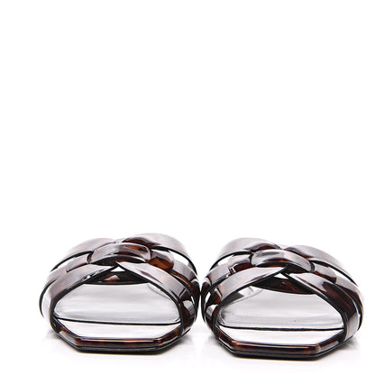 Saint Laurent Patent Calfskin Nu Pied 05 Slide Sandals 40 Tortoise 2 of 8