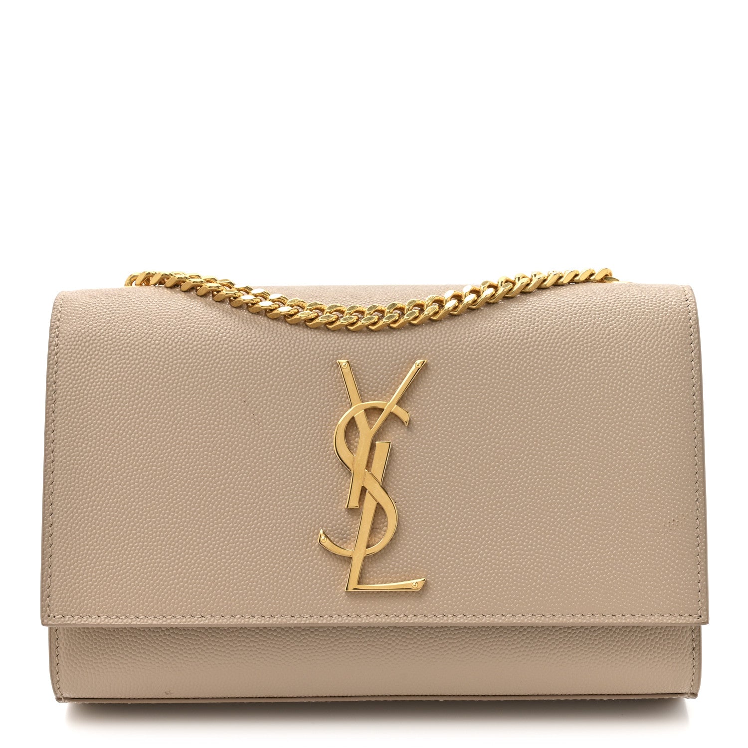 Saint Laurent Grain De Poudre Small Monogram Kate Satchel Dark Beige 1 of 13