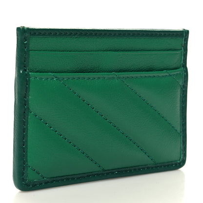 Gucci Azalea Calfskin Enamel Matelasse Diagonal Torchon GG Marmont Card Holder New Shamarock Emerald 3 of 7