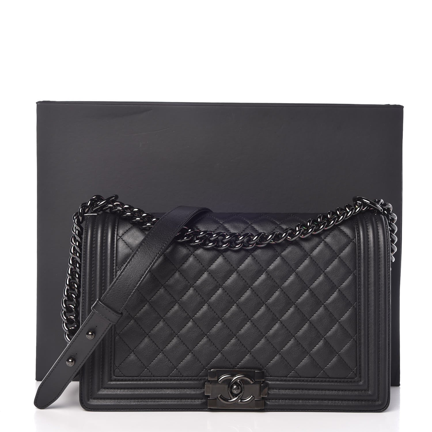Chanel Calfskin Quilted New Medium Boy Flap So Black 16 of 16