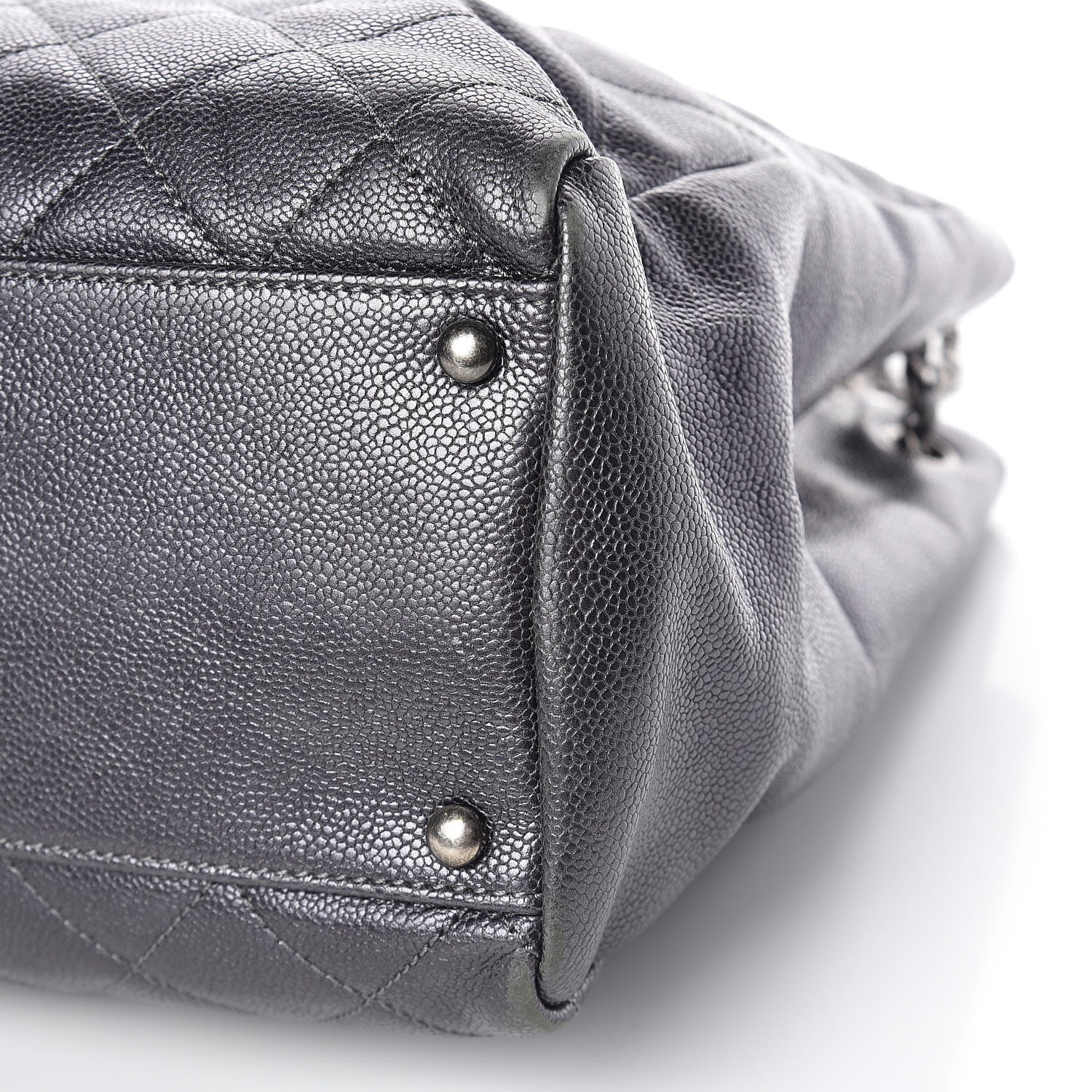 Chanel Iridescent Caviar Quilted Tall Chic Shopping Tote Argent 11 of 11