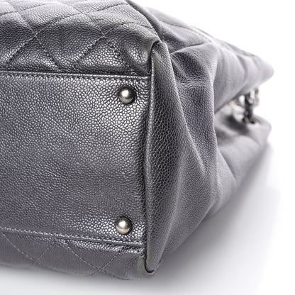 Chanel Iridescent Caviar Quilted Tall Chic Shopping Tote Argent 11 of 11