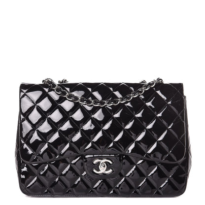 Chanel Patent Quilted Jumbo Single Flap Black 1 of 11