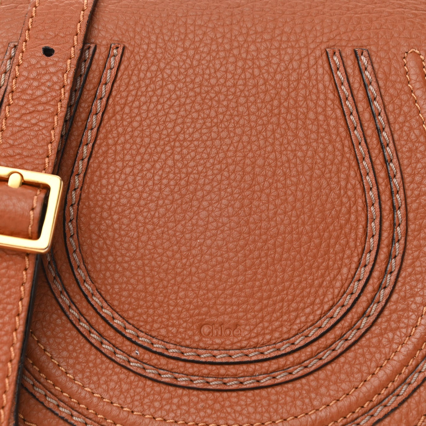 Calfskin Mini Marcie Round Crossbody Bag Tan