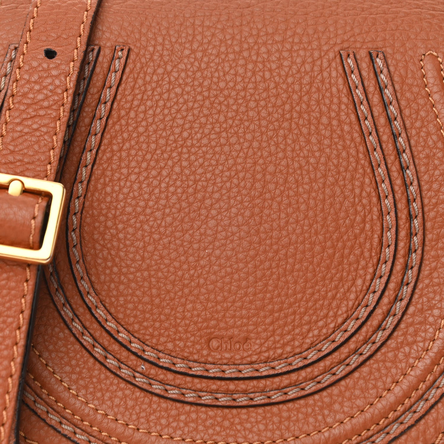 Chloe Calfskin Mini Marcie Round Crossbody Bag Tan 8 of 15