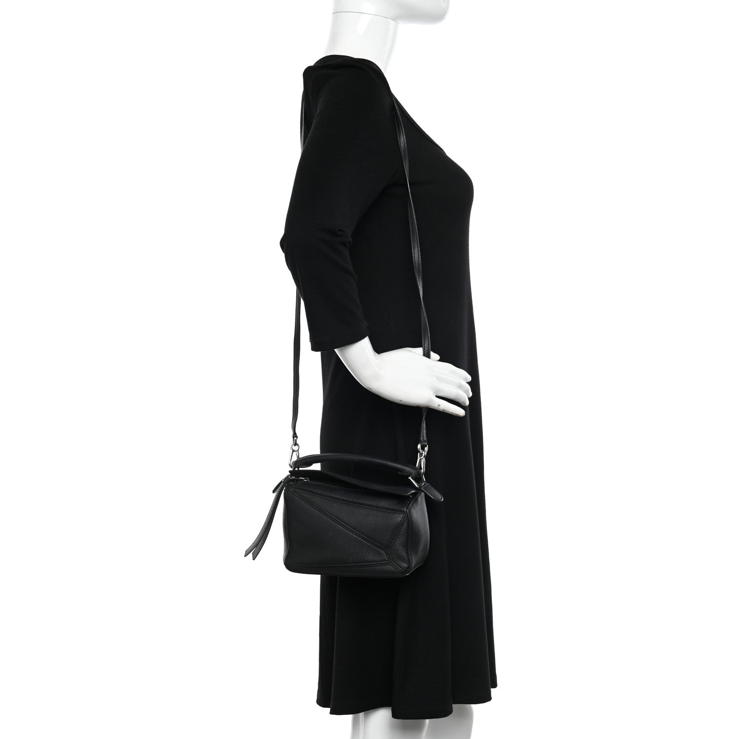 Loewe Calfskin Mini Puzzle Bag Black 2 of 14