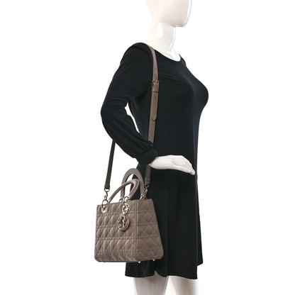 Christian Dior Lambskin Cannage Medium Lady Dior Warm Taupe 2 of 10