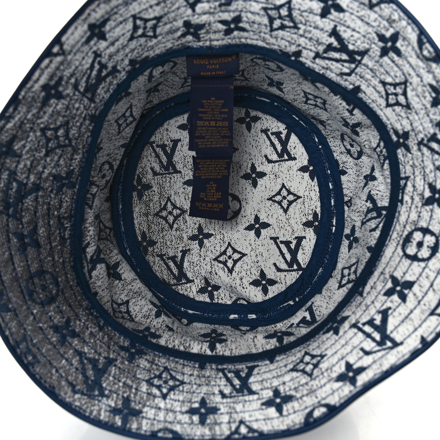 Monogram Denim Jacquard Bob Bucket Hat Blue
