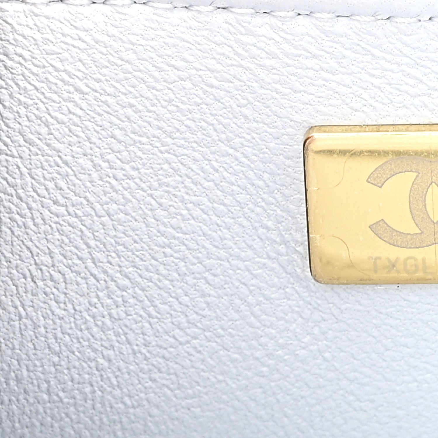 Chanel Shiny Lambskin Quilted Pearl Twist Mini Square Flap Light Blue 7 of 10