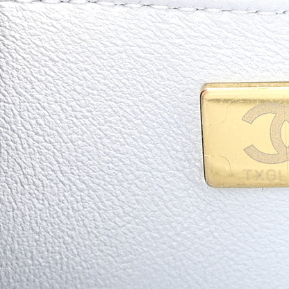 Chanel Shiny Lambskin Quilted Pearl Twist Mini Square Flap Light Blue 7 of 10