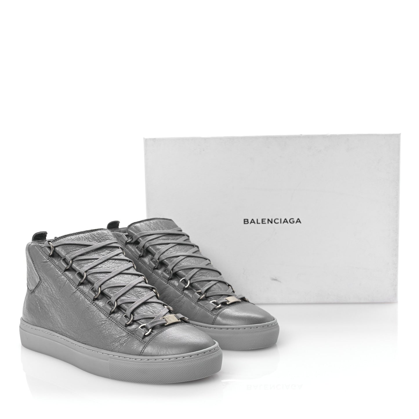 Agneau Arena Opaque Womens High Top Sneakers 41 Gris Fer