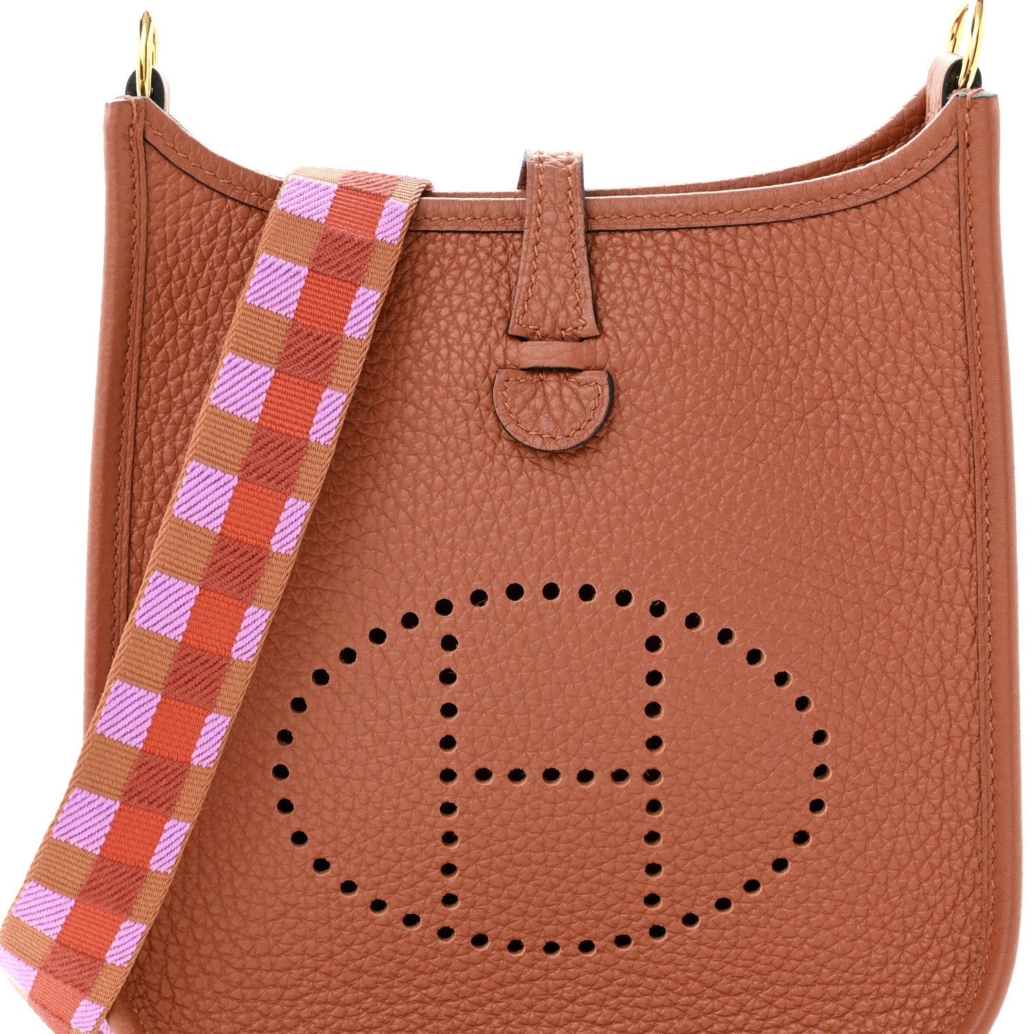 Hermes Taurillon Clemence Maxi Quadrille Evelyne TPM Cuivre Capucine Parme Rouge Duchess 8 of 11