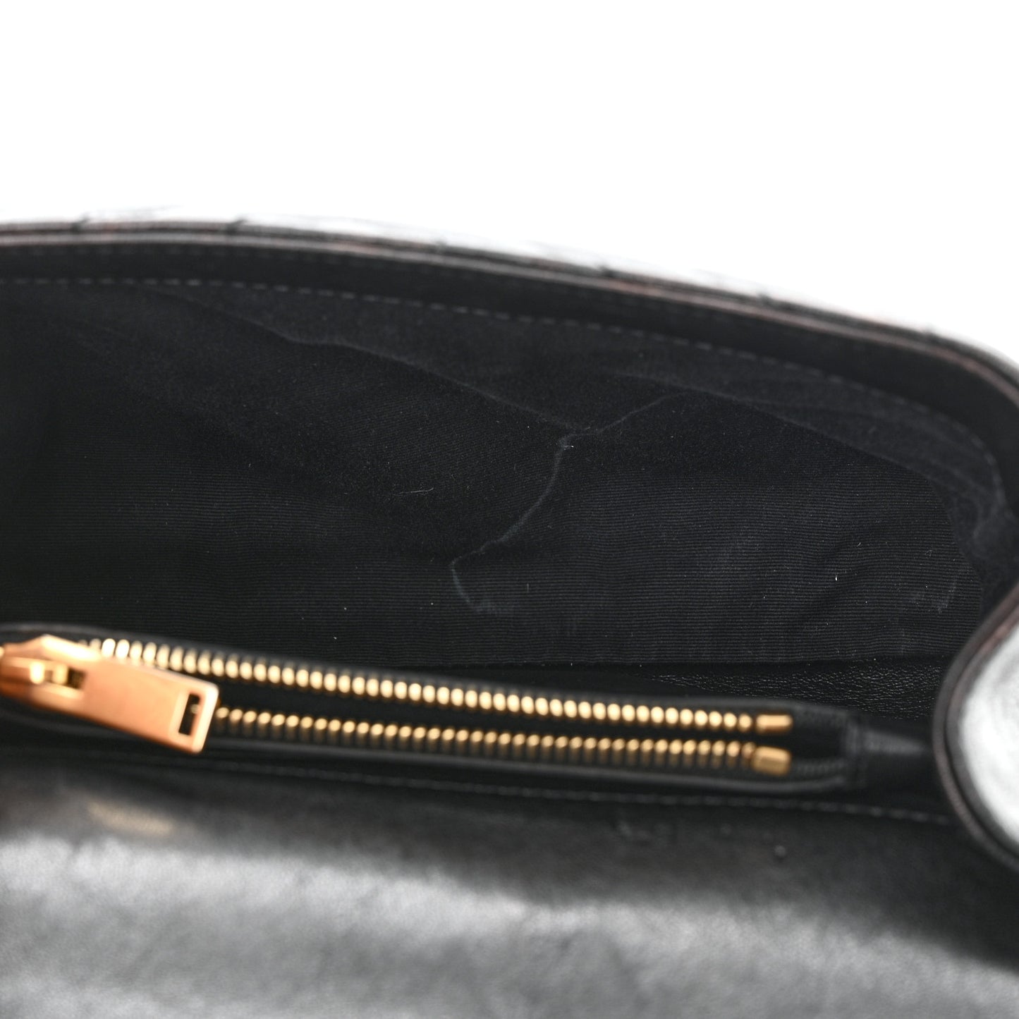 Sheepskin Matelasse Chevron Monogram Medium College Bag Black