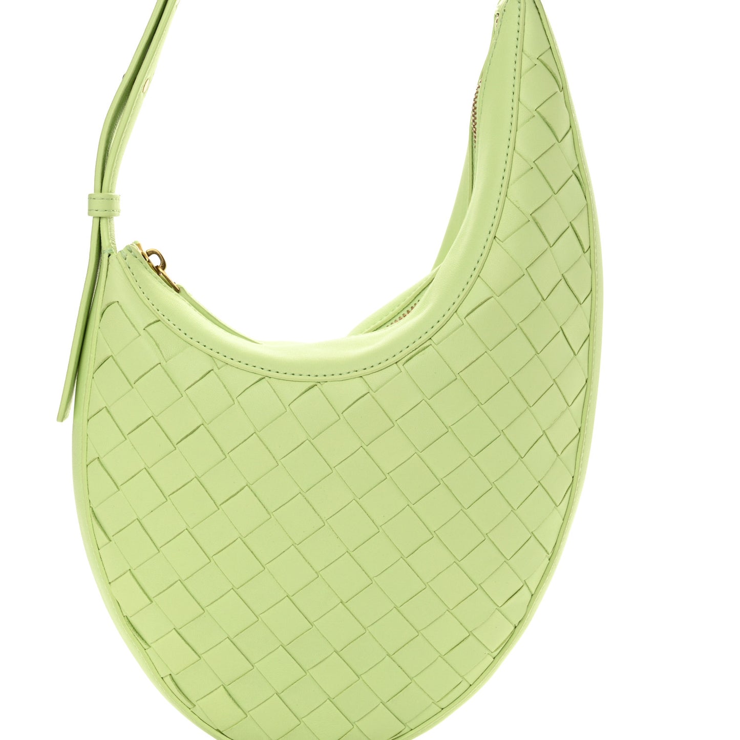 Nappa Intrecciato Small Drop Shoulder Bag Fennel