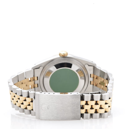 Rolex Stainless Steel 18K Yellow Gold Diamond 36mm Oyster Perpetual Datejust Watch Champagne 16233 4 of 8