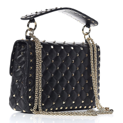 Valentino Garavani Lambskin Medium Rockstud Spike Shoulder Bag Black 3 of 13