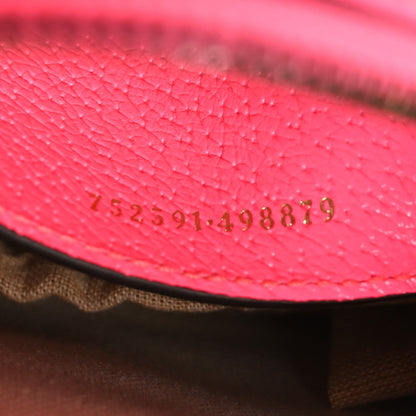 Gucci GG Supreme Monogram Textured Dollar Calfskin Web Ophidia Small Crossbody Bag Beige Ebony Fuchsia 7 of 10