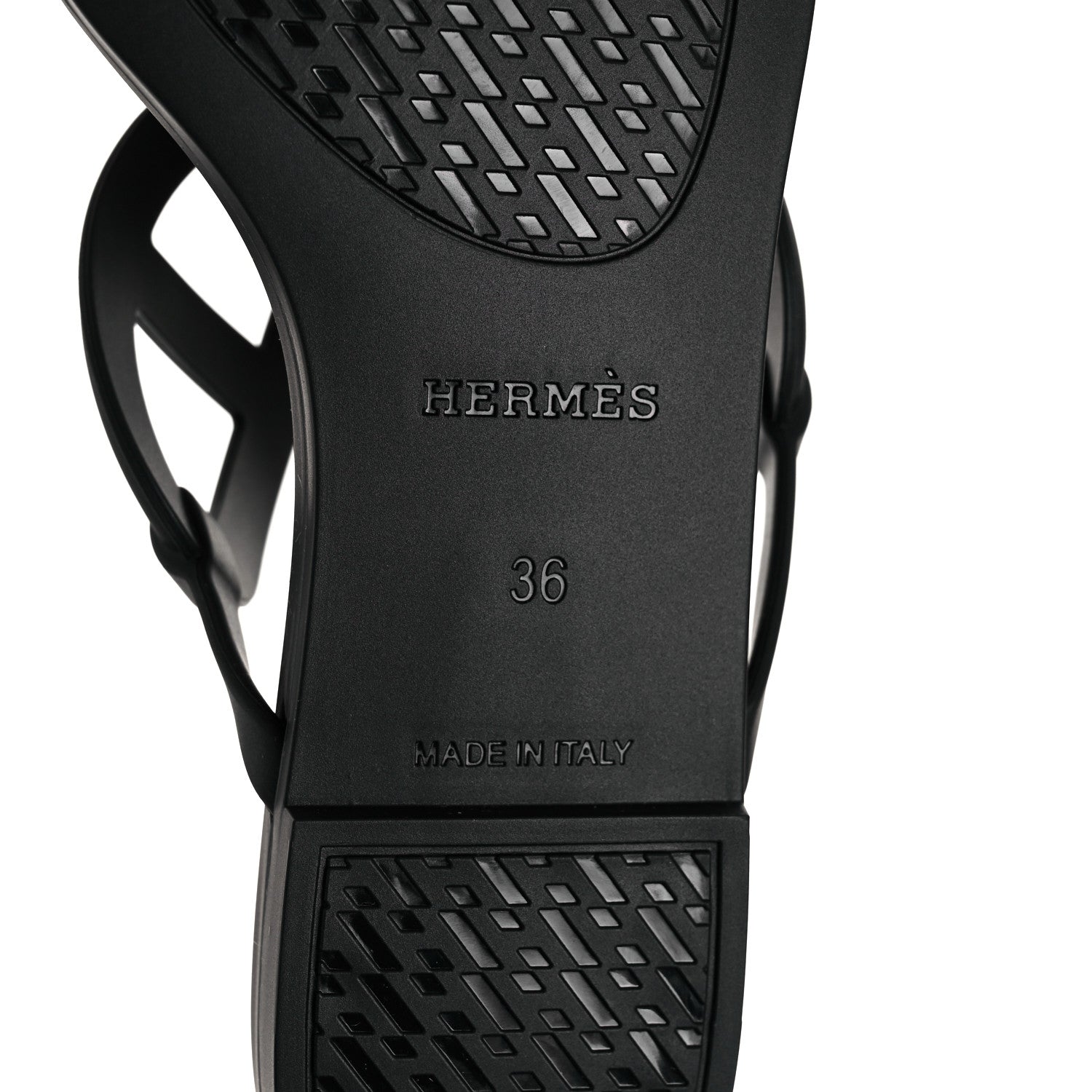 Hermes Rubber Womens Egerie Sandals 36 Black 6 of 8