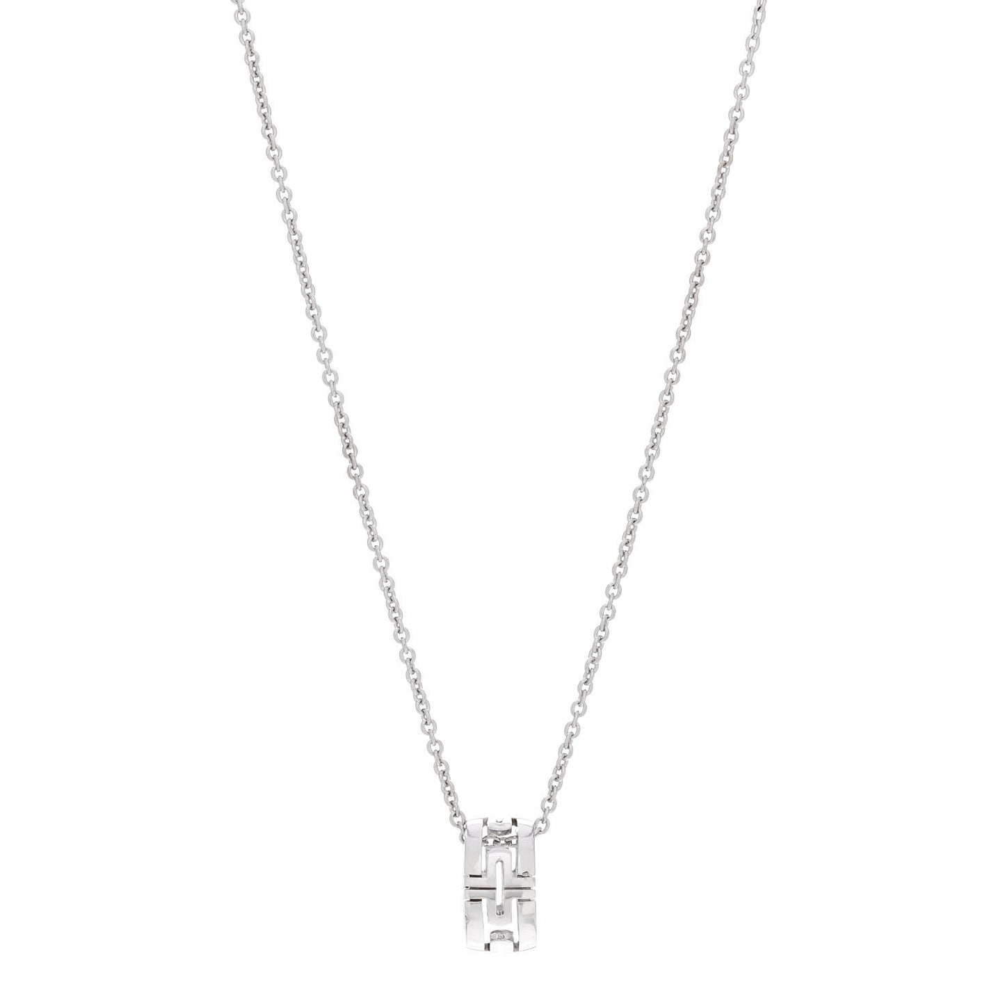 18K White Gold Parentesi Pendant Necklace