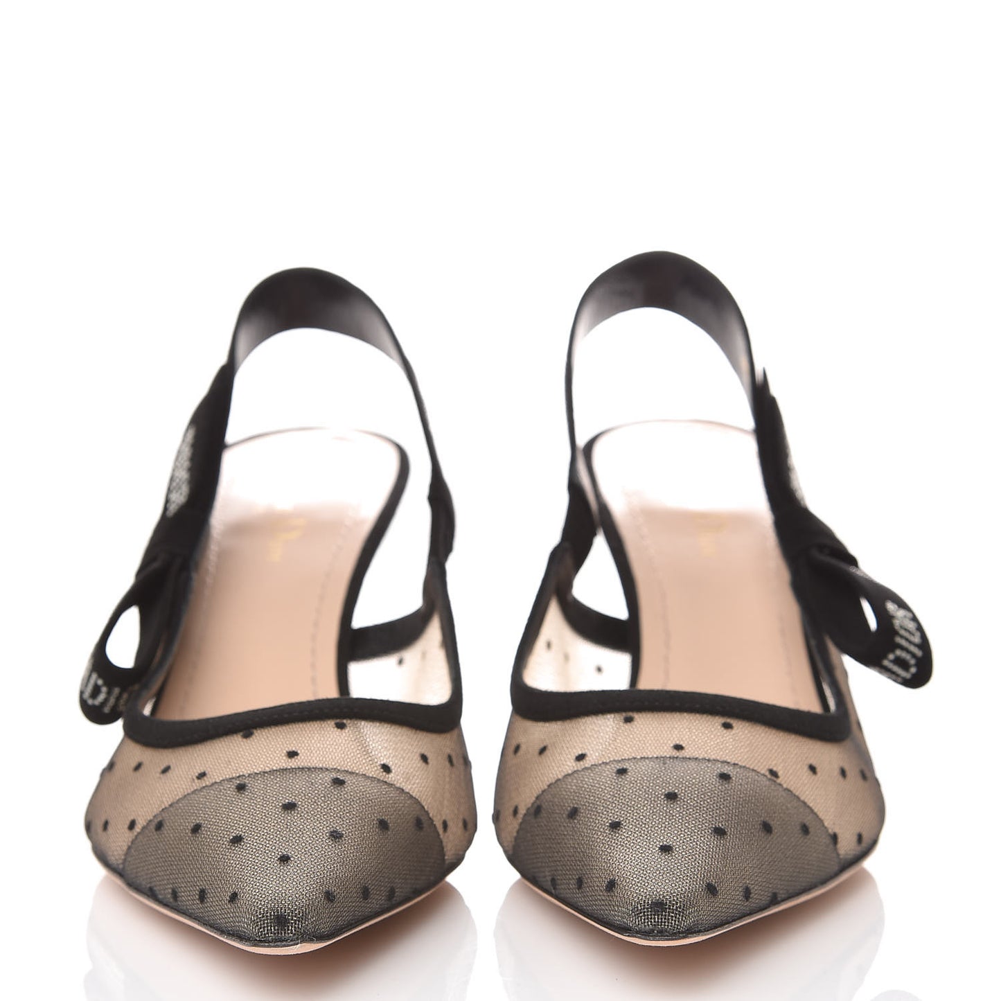 Mesh Plumetis Crystal Suede J'Adior Slingback 65mm Pumps 42 Nude Black