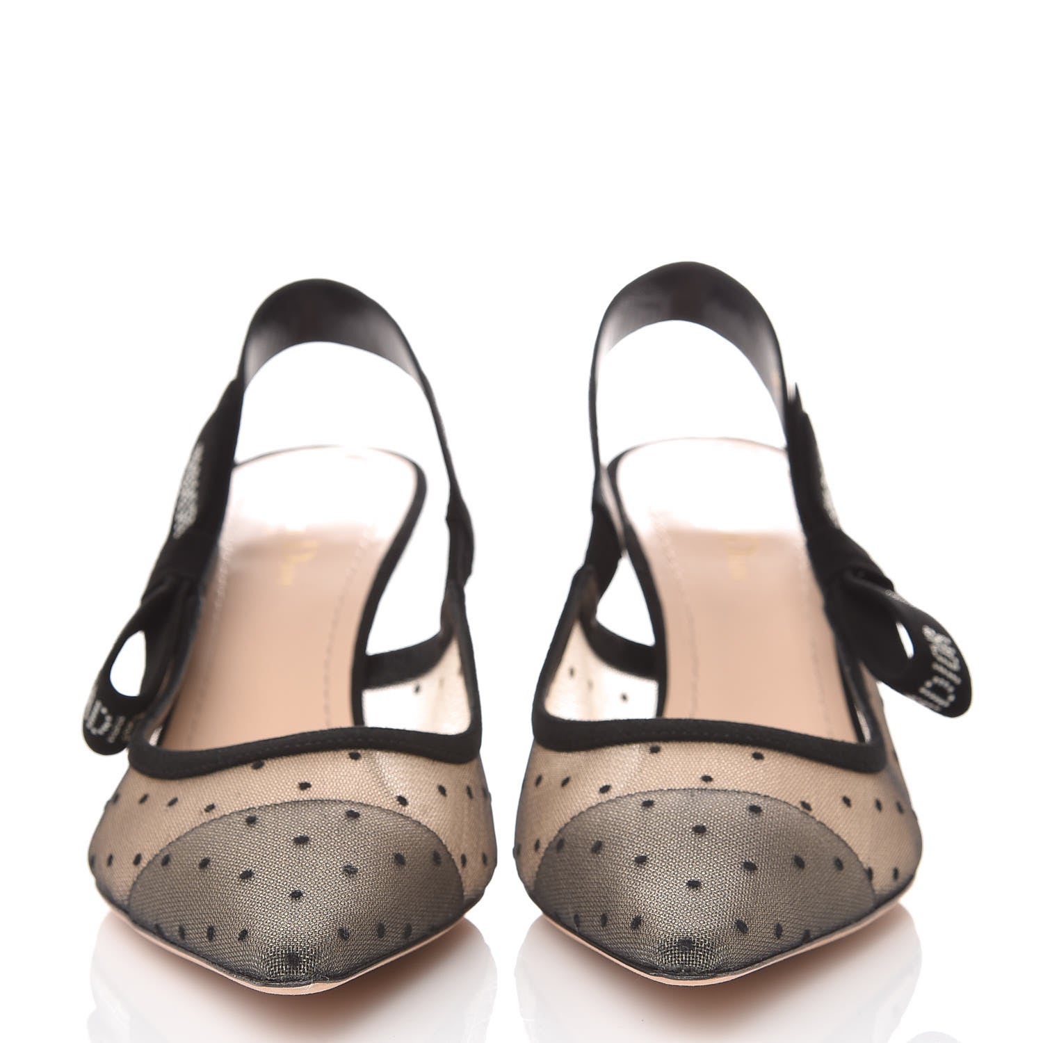 Christian Dior Mesh Plumetis Crystal Suede J'Adior Slingback 65mm Pumps 42 Nude Black 2 of 10
