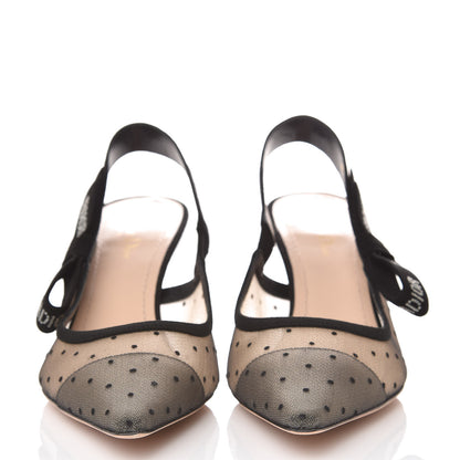 Christian Dior Mesh Plumetis Crystal Suede J'Adior Slingback 65mm Pumps 42 Nude Black 2 of 10