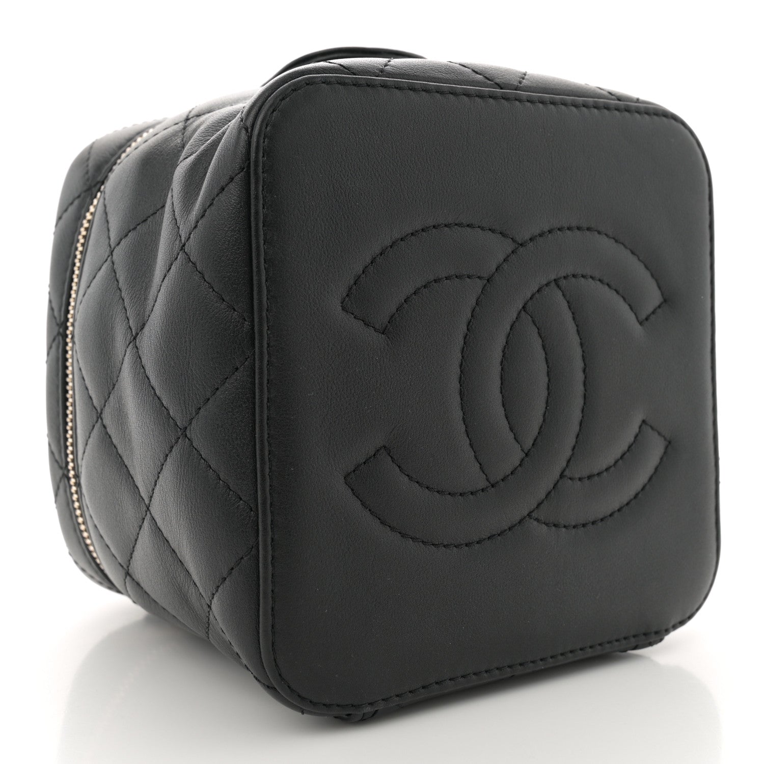 Chanel Calfskin Quilted Small Vanity Case With Chain Black 5 of 11