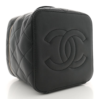 Chanel Calfskin Quilted Small Vanity Case With Chain Black 5 of 11