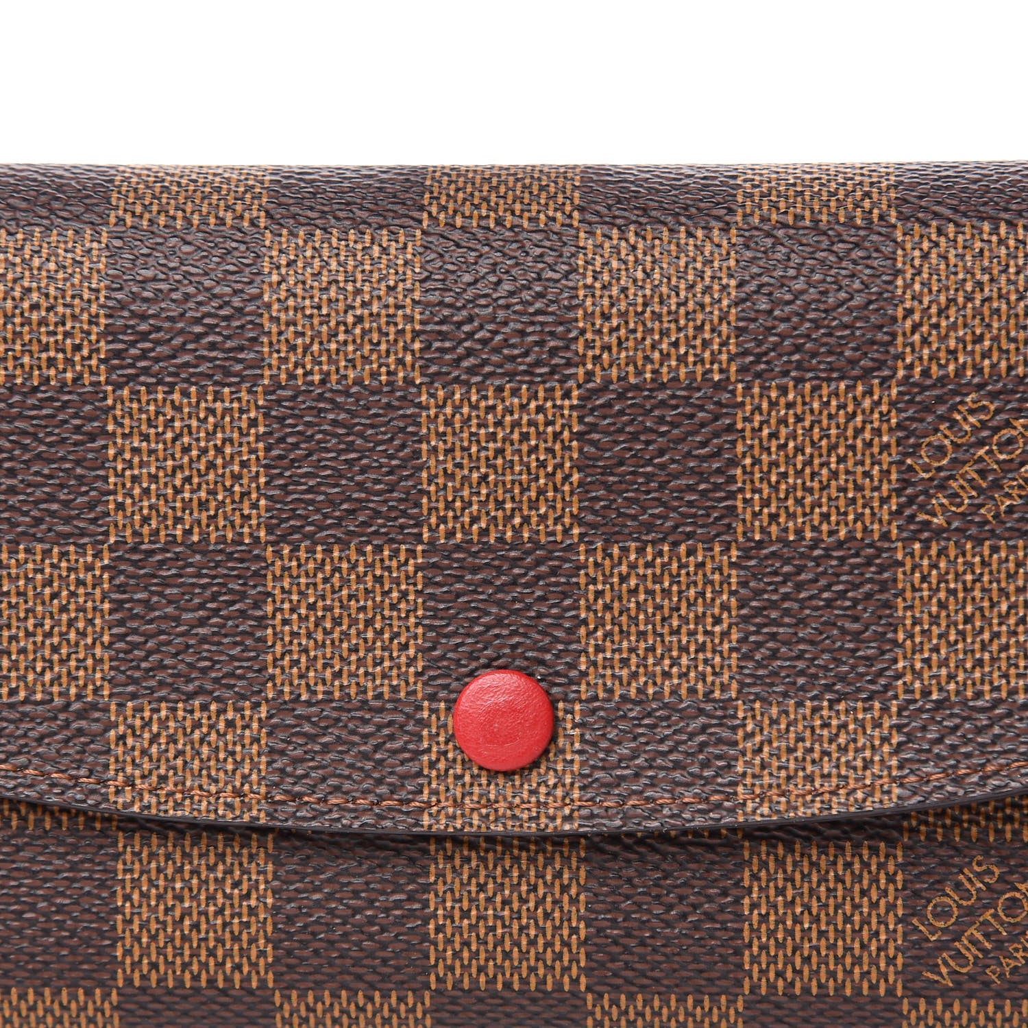Louis Vuitton Damier Ebene Emilie Wallet Red 8 of 8