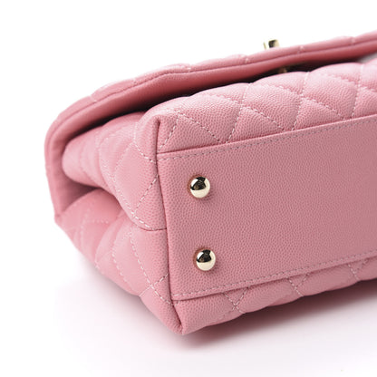 Chanel Caviar Quilted Mini Coco Handle Flap Pink 6 of 10