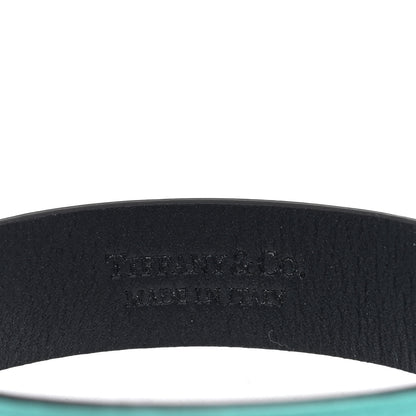 Tiffany Sterling Silver Leather Return to Tiffany Single Wrap Bracelet Blue 3 of 4