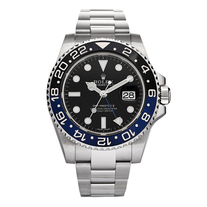 Rolex Stainless Steel 40mm Oyster Perpetual Date GMT Master II Batman Watch Black 116710BLNR 1 of 4