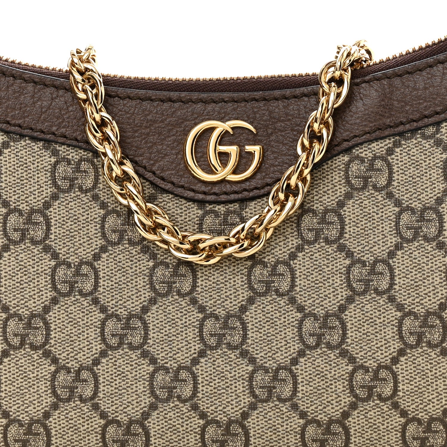 Gucci GG Supreme Monogram Textured Dollar Calfskin Web Small Ophidia GG Handbag Beige Ebony New Acero 8 of 10