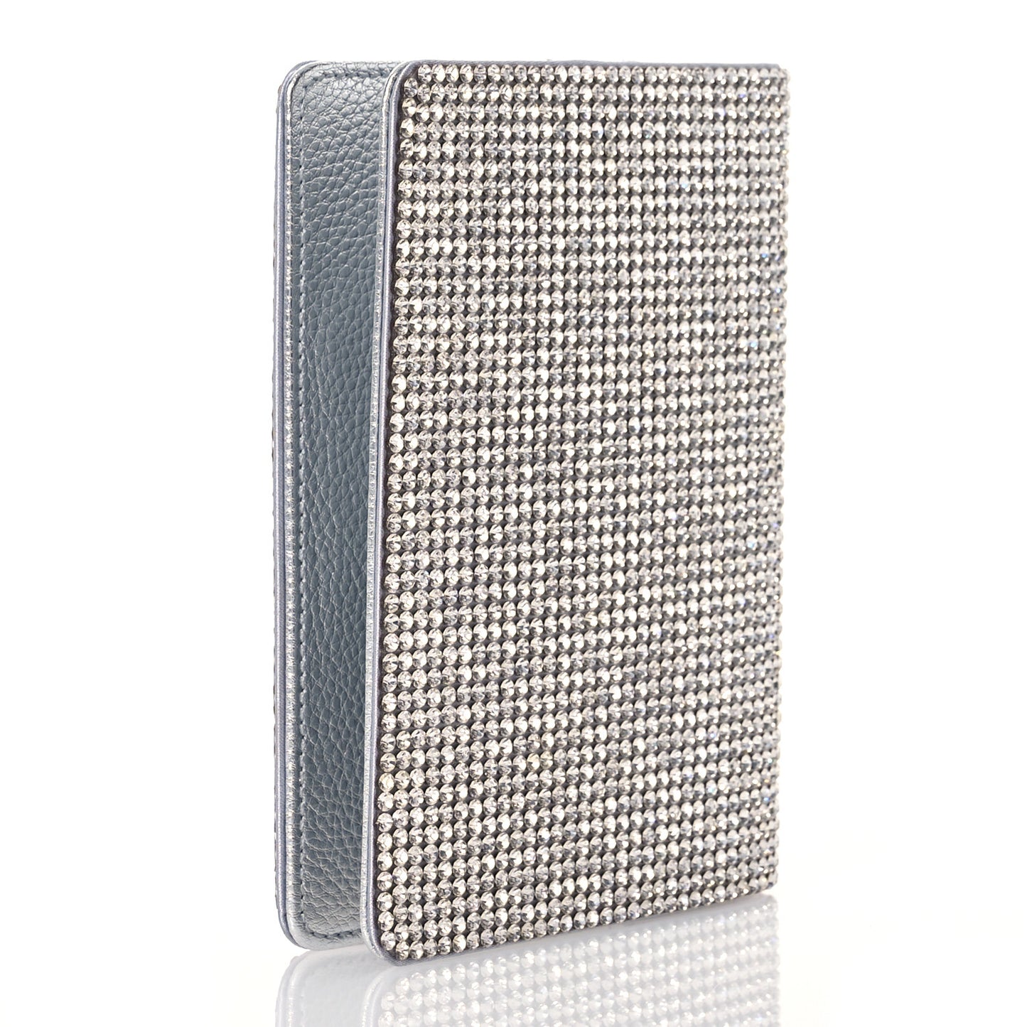 Crystal Traveler Passport Holder Silver