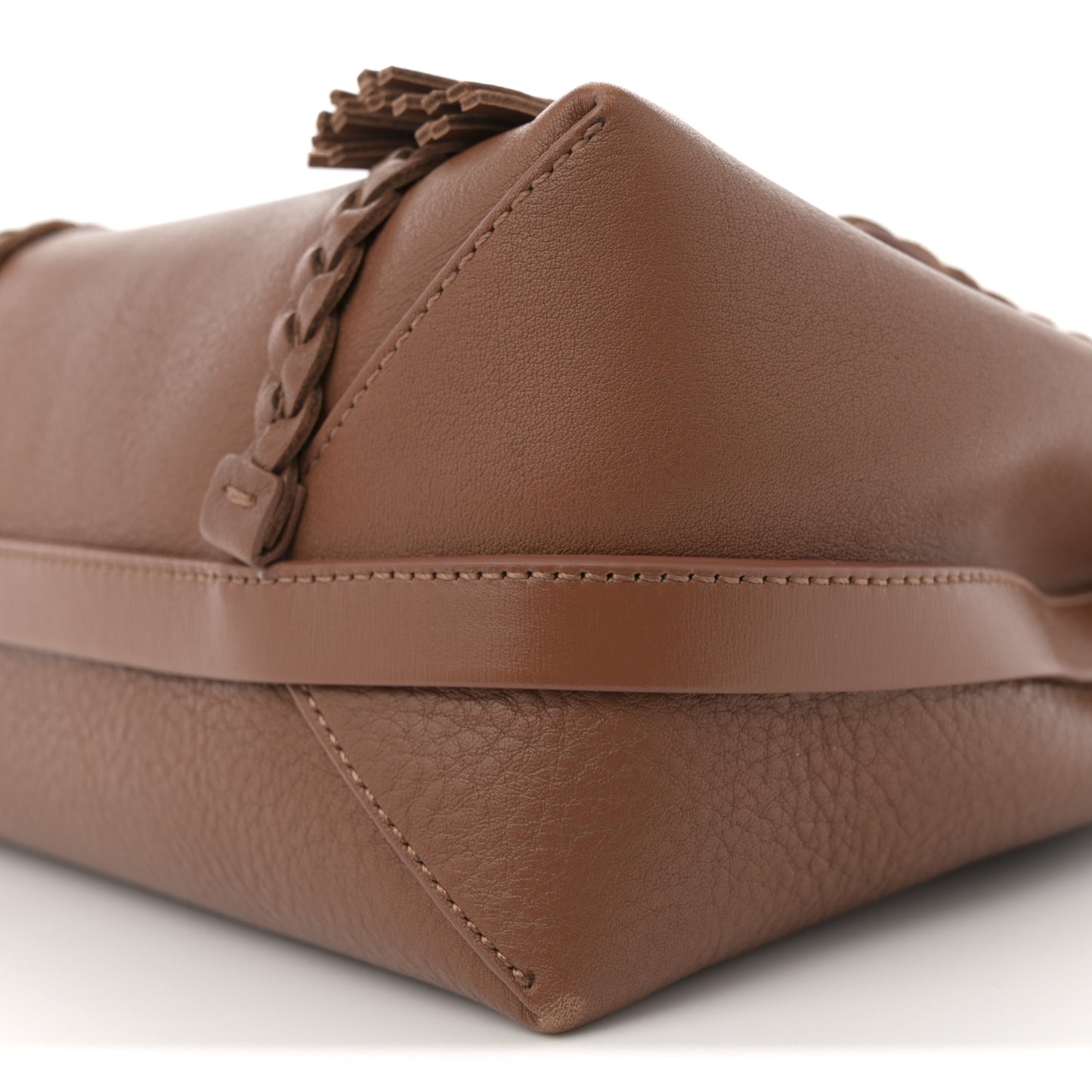 Grained Calfskin Medium Penelope Shoulder Bag Caramel