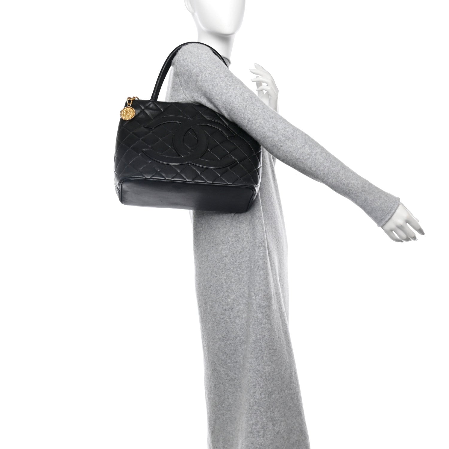 Chanel Lambskin Quilted Medallion Tote Black 2 of 12