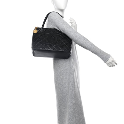 Chanel Lambskin Quilted Medallion Tote Black 2 of 12