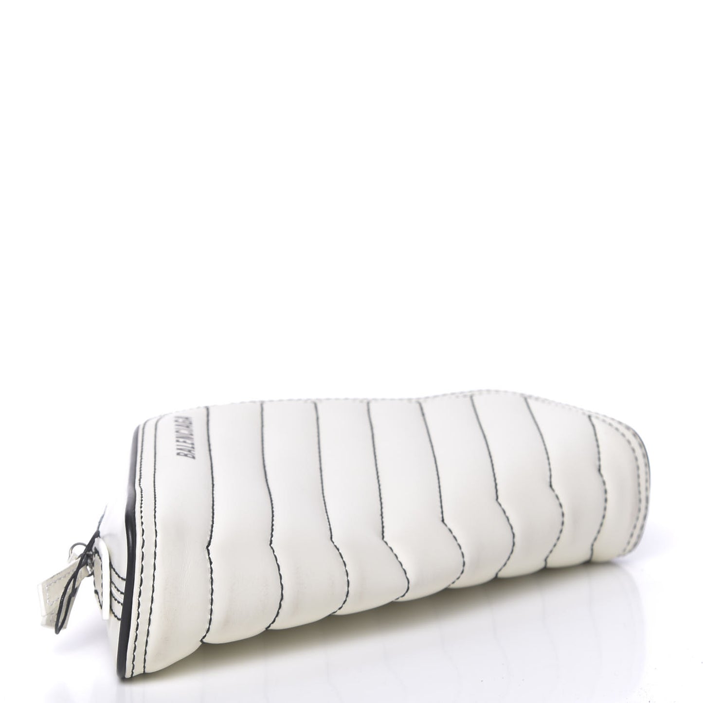 Calfskin Quilted Car Clutch S White