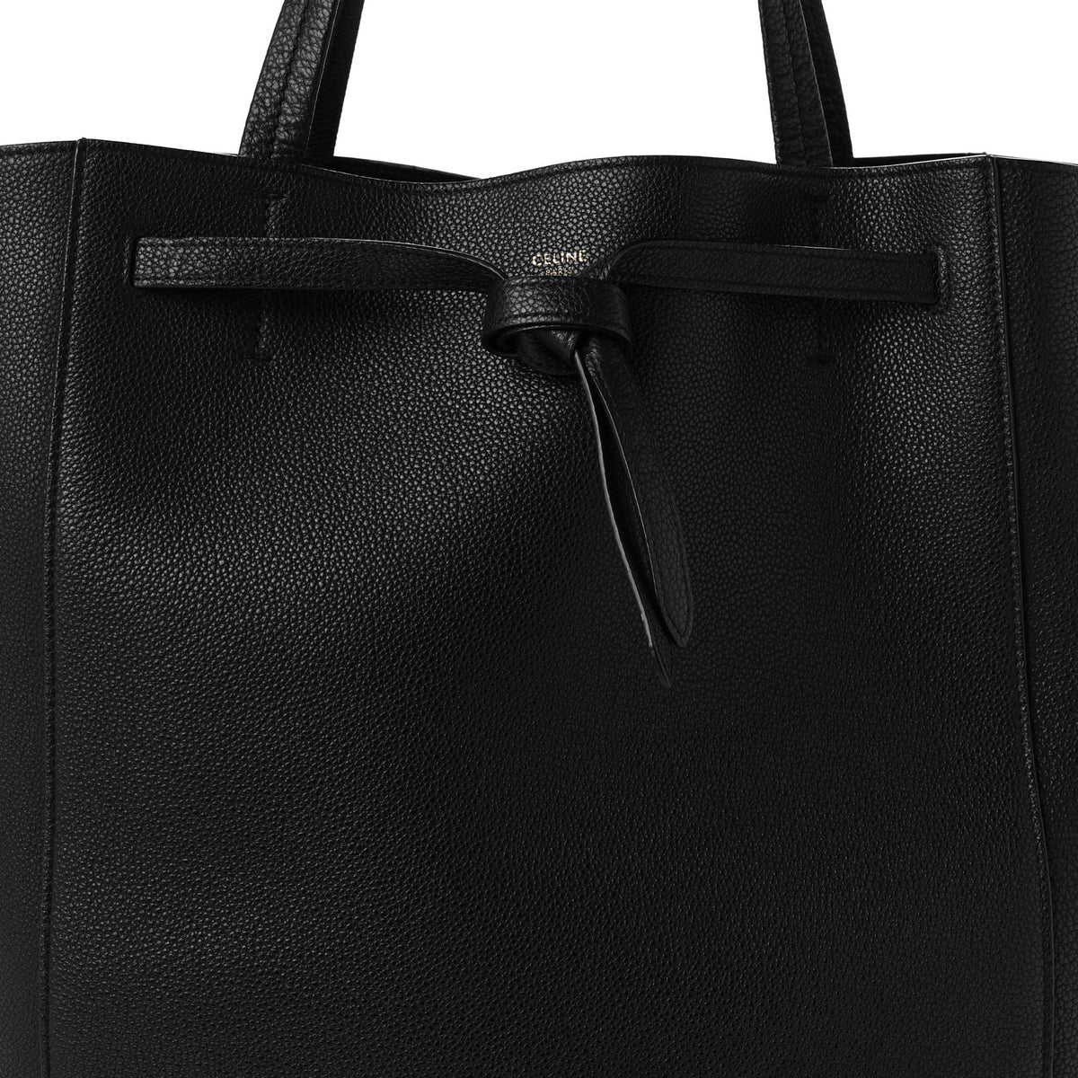 Celine Soft Grained Calfskin Medium Belt Cabas Phantom Black 9 of 11